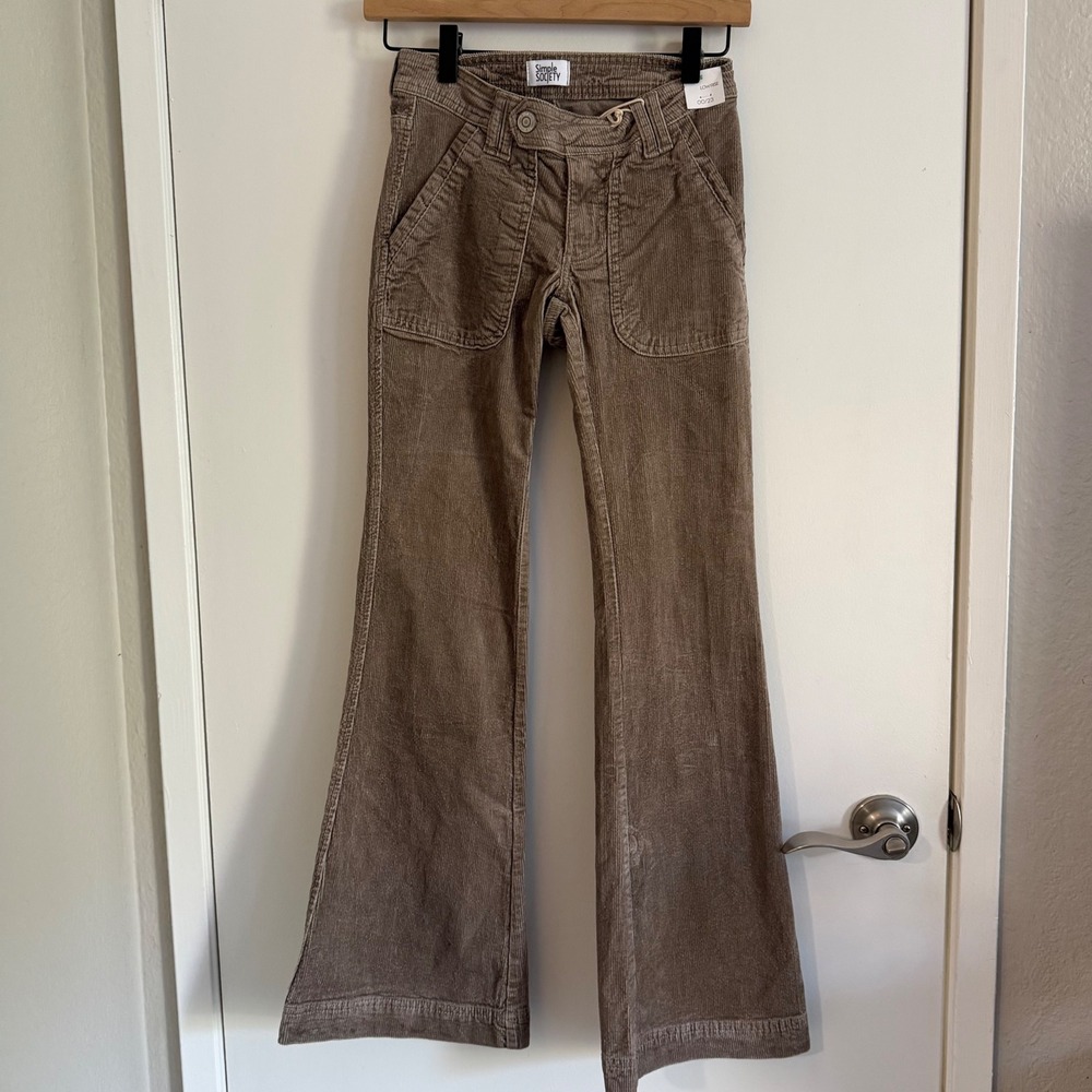 NWT Simple Society Flare Corduroy pants Skater Y2K Streetwear